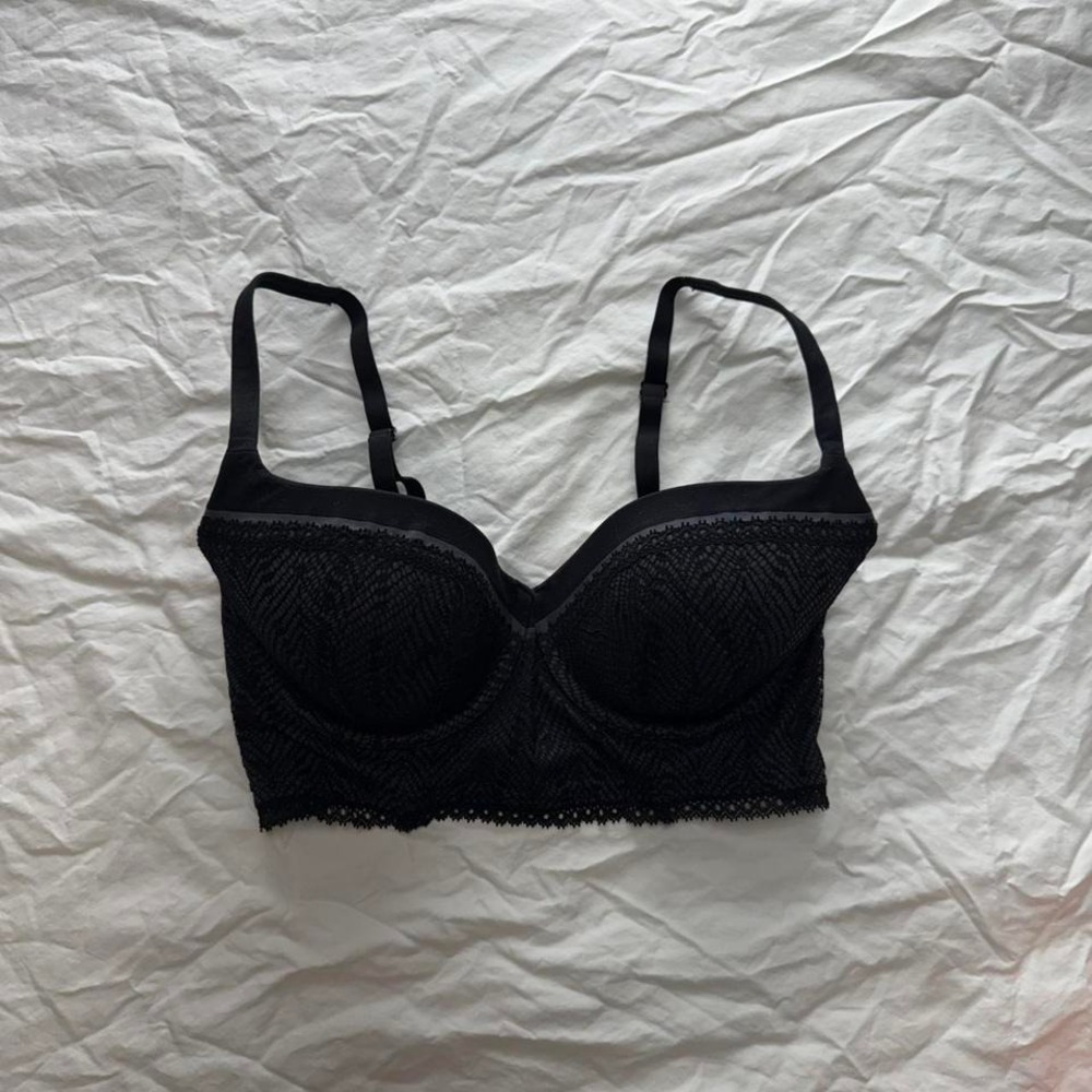 Victoria's Secret Body By Victoria Black Lace Bra Sz 34DD